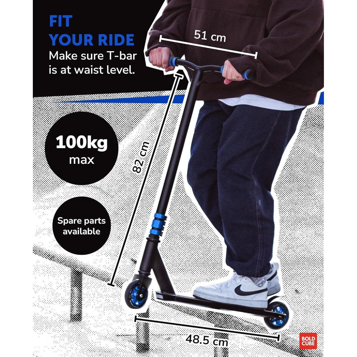 BOLDCUBE Navy - Deluxe Stunt Scooter