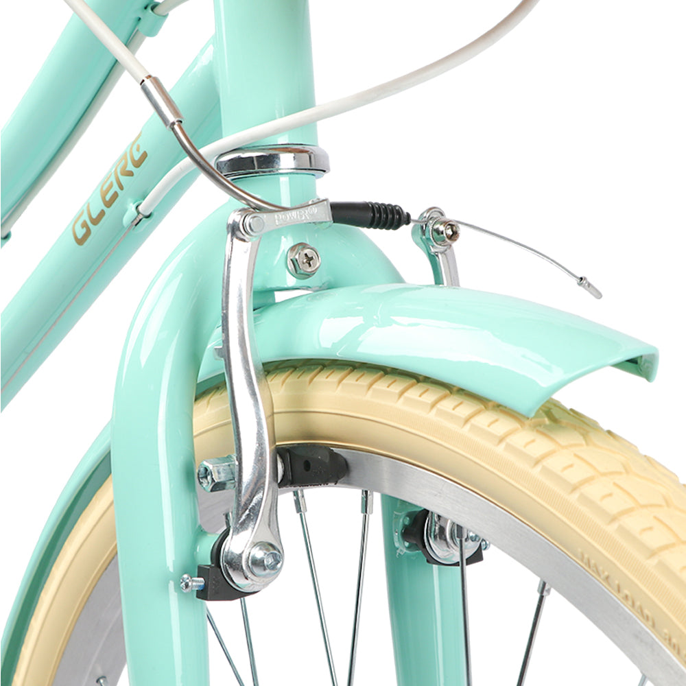 Glerc 24 Inch Beach Cruiser Hybrid Kids Bike (with Rear Rack) - Missy