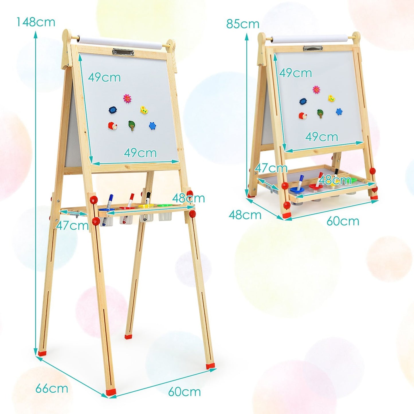 3-in-1 Double-Sided Kid’s Art Easel with Whiteboard