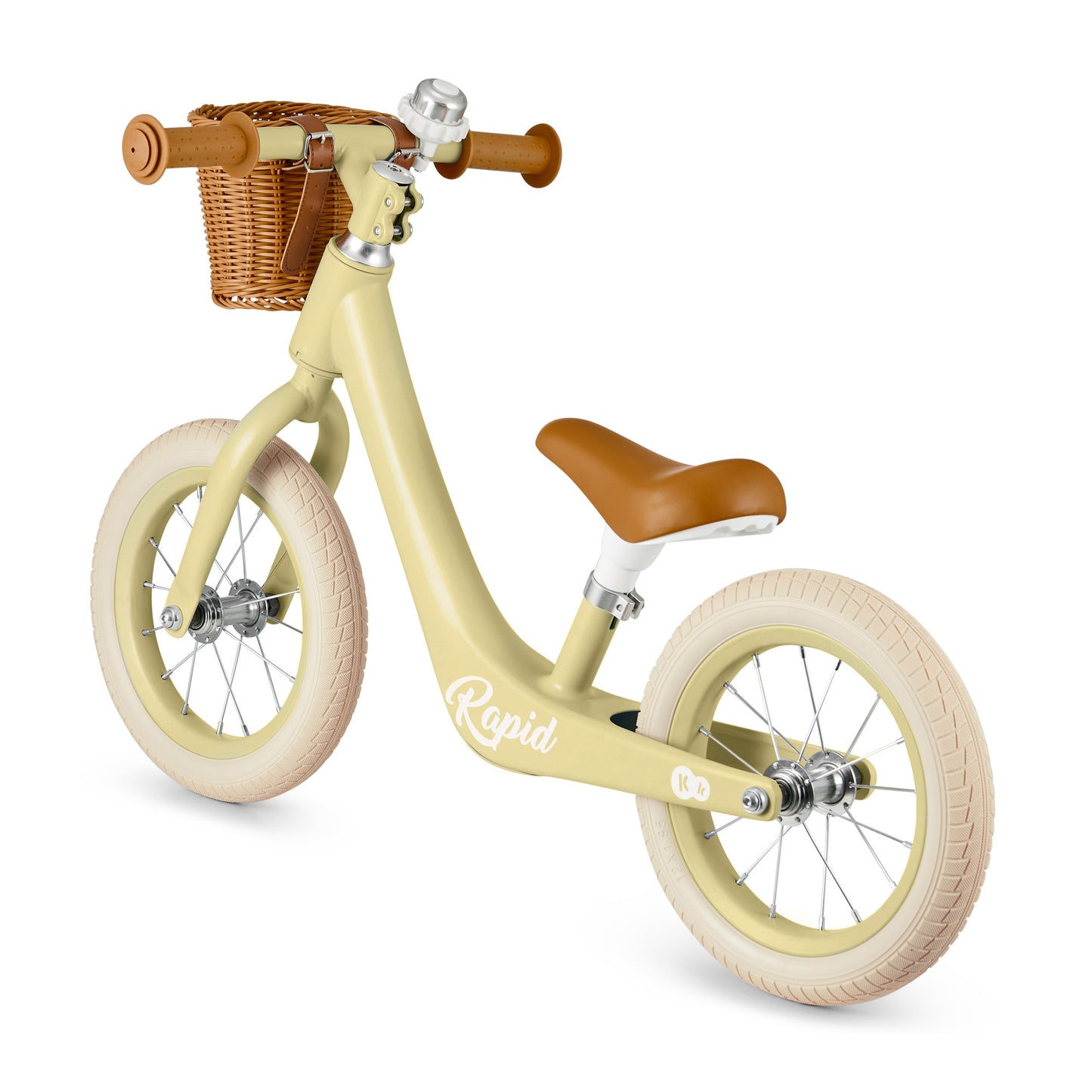 Kinderkraft Rapid Balance Bike with Basket - Green Savannah