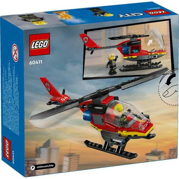 Lego City 60411 Fire Rescue Helicopter Toy Playset for Ages 5 and Up
