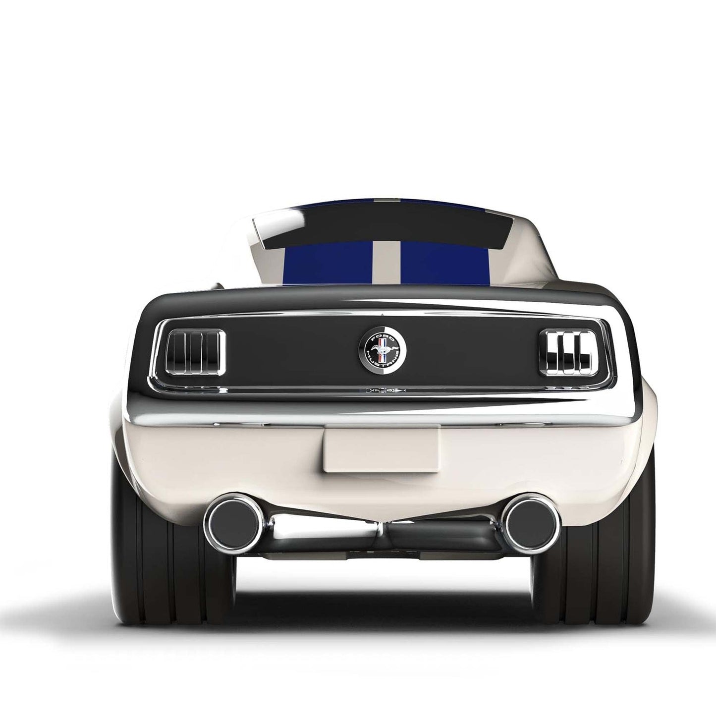 Ford Mustang Racing Car Ivory White Toy Car