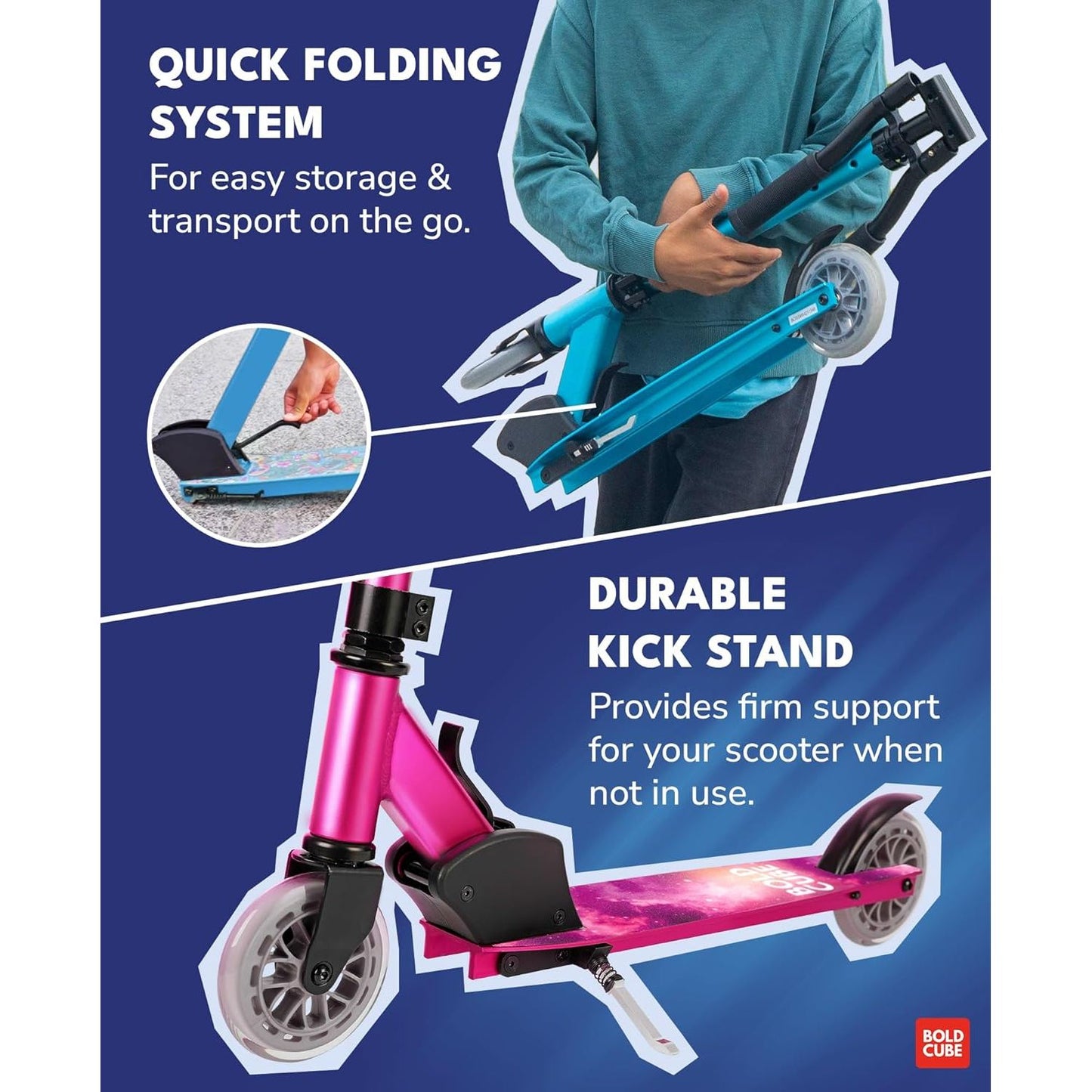 BOLDCUBE Sapphire - Deluxe 2 Wheel Scooter