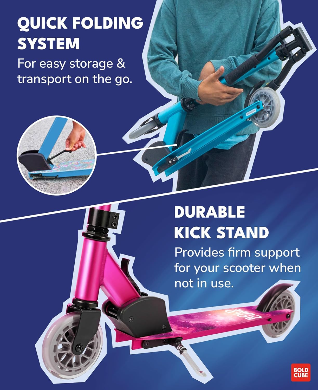BOLDCUBE Sapphire - Deluxe 2 Wheel Scooter
