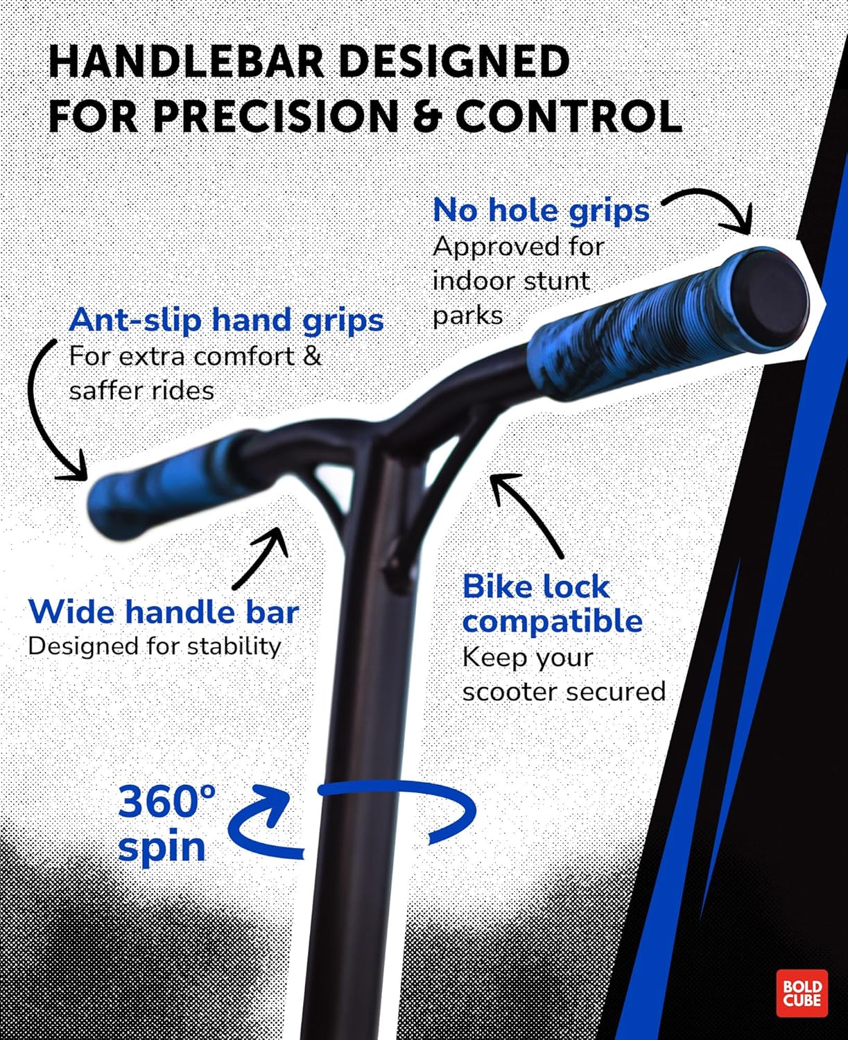 BOLDCUBE Navy - Deluxe Stunt Scooter