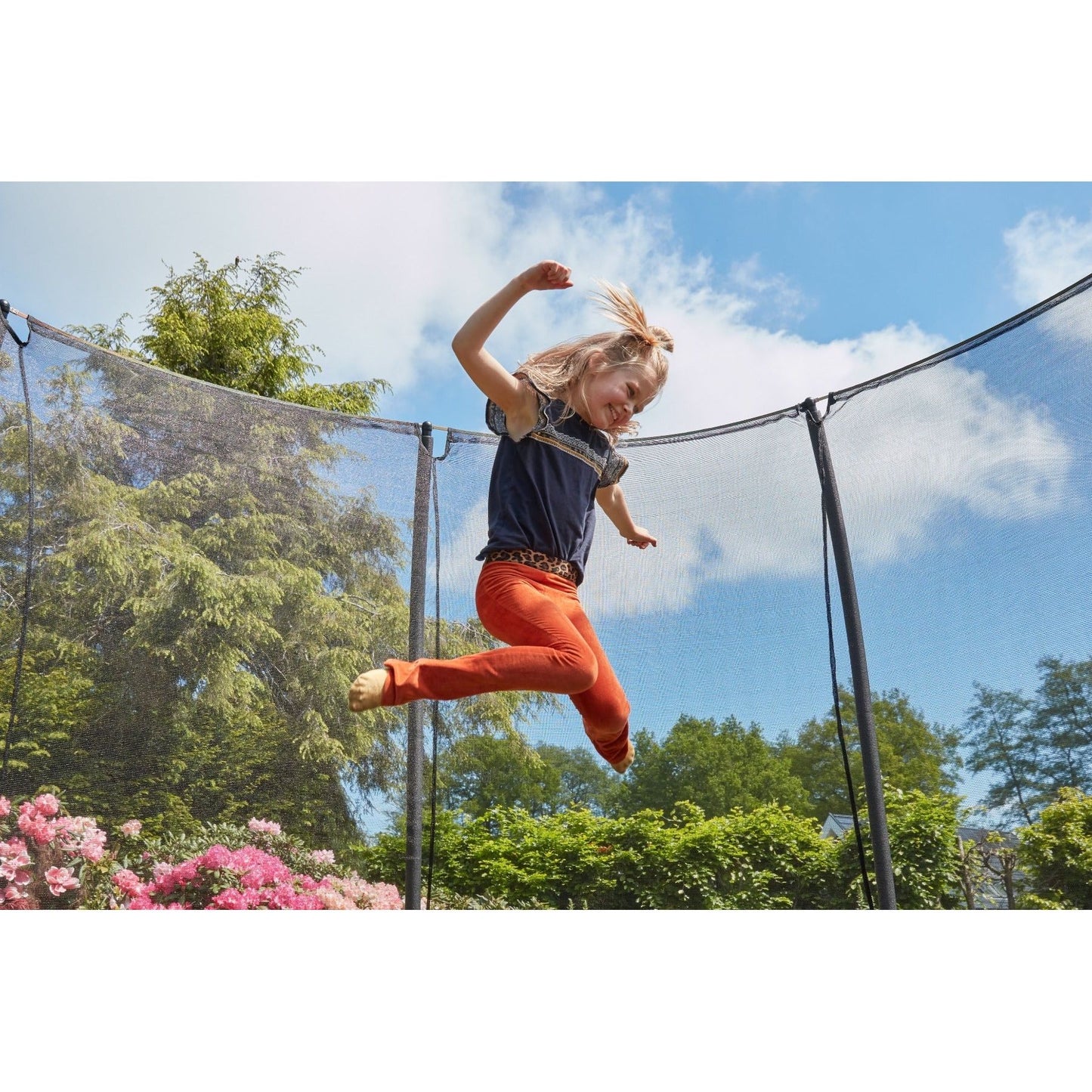 14ft Salta Green Comfort Edition InGround Round Trampoline with Enclosure