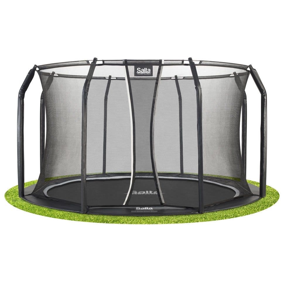 8ft 2" Salta Black Royal Baseground Round Trampoline with Enclosure