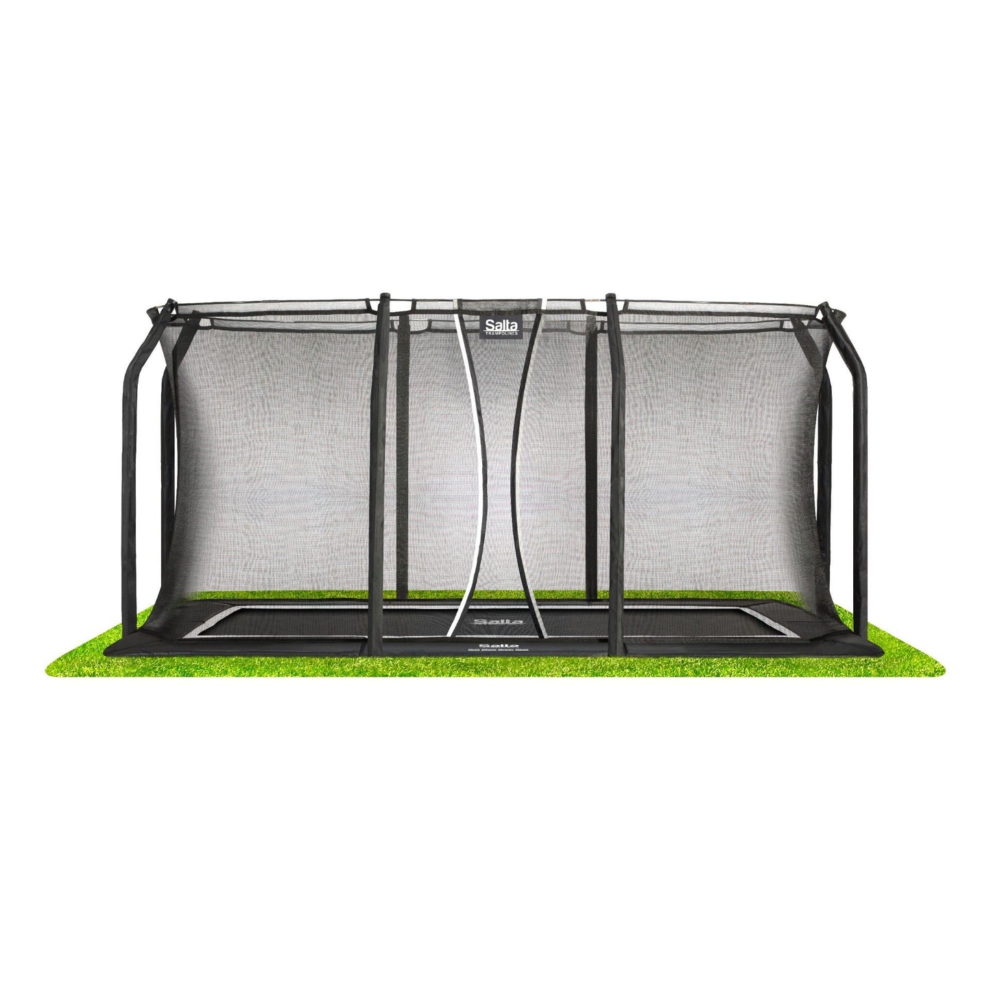 13ft x 8ft Salta Black Royal Baseground Rectangular Trampoline with Enclosure