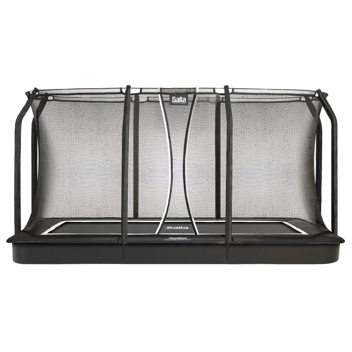 13ft x 8ft Salta Black Royal Baseground Rectangular Trampoline with Enclosure