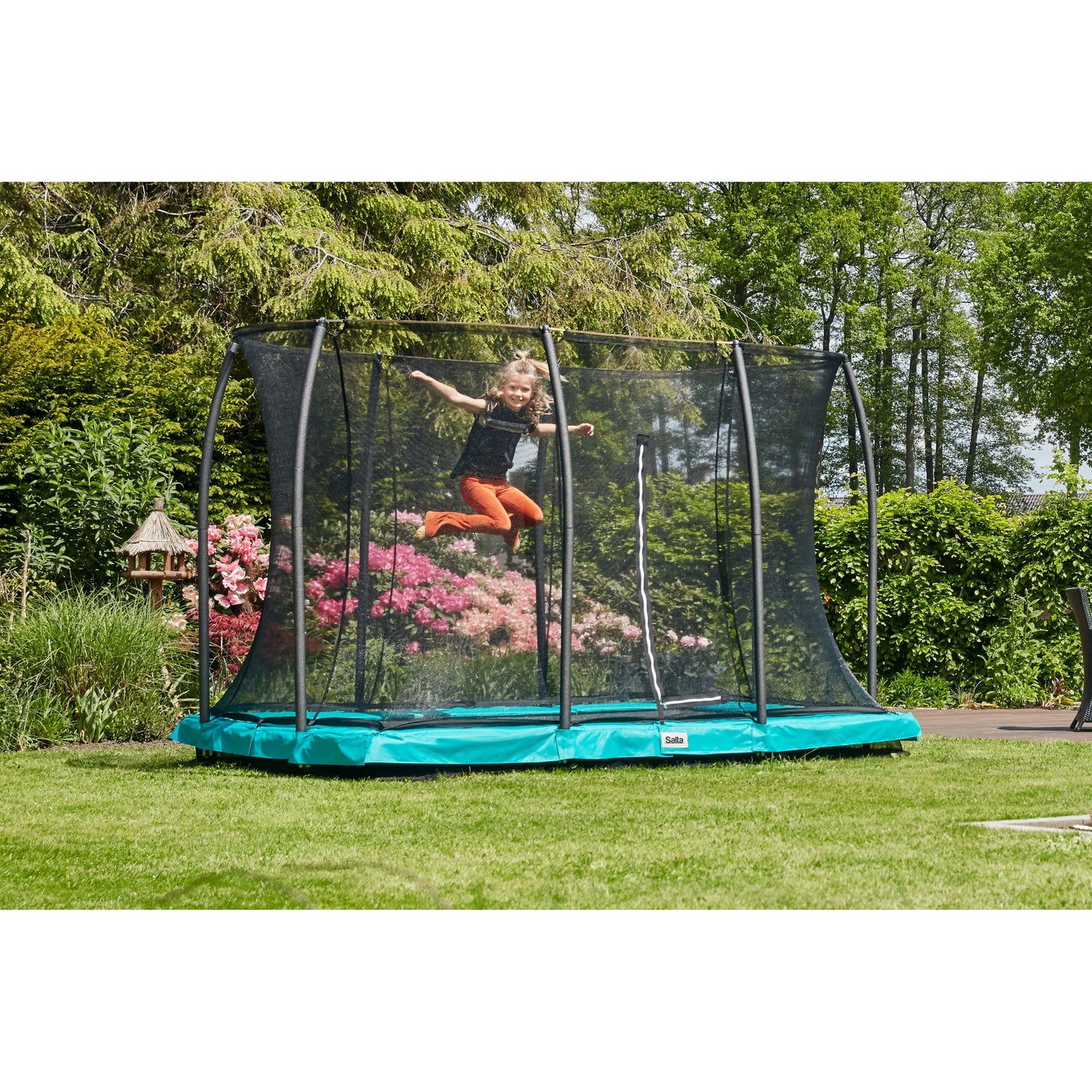 Salta Comfort Edition Inground Rectangular Trampoline With Enclosure