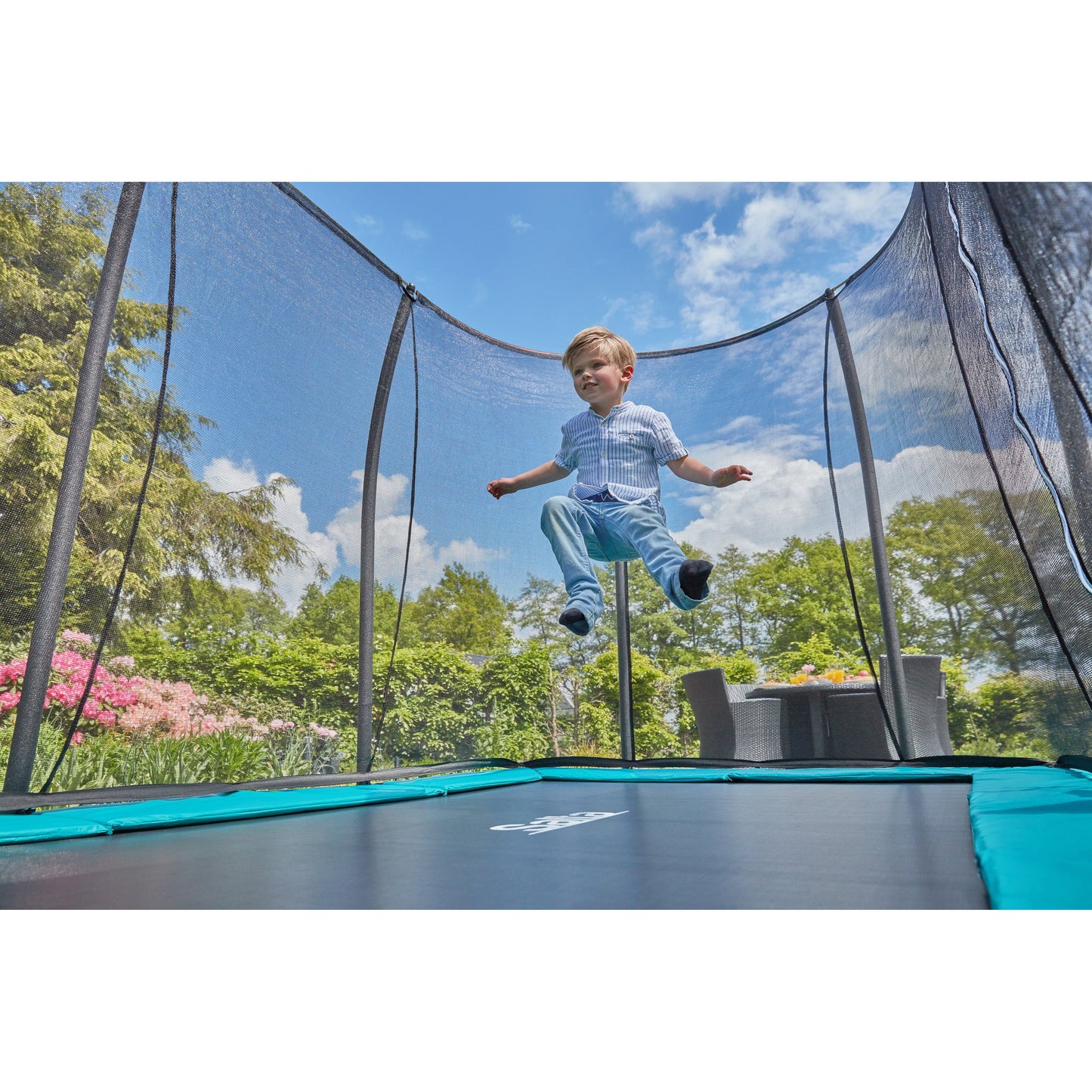 Salta Comfort Edition Inground Rectangular Trampoline With Enclosure