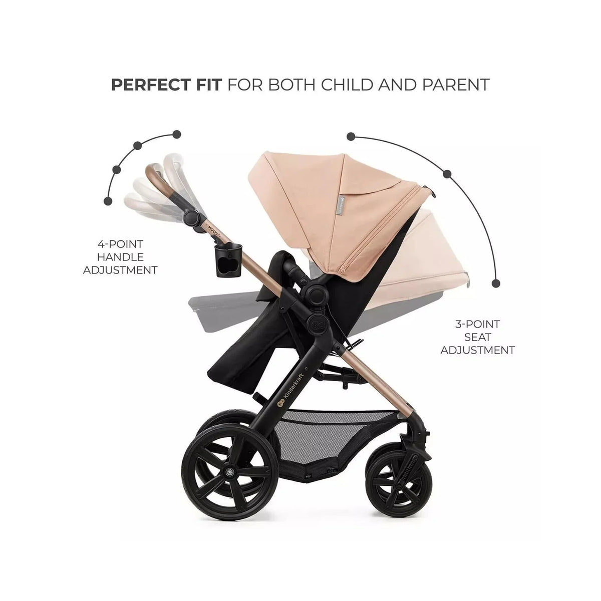Kinderkraft Moov 2 3-in-1 Travel System - Beige