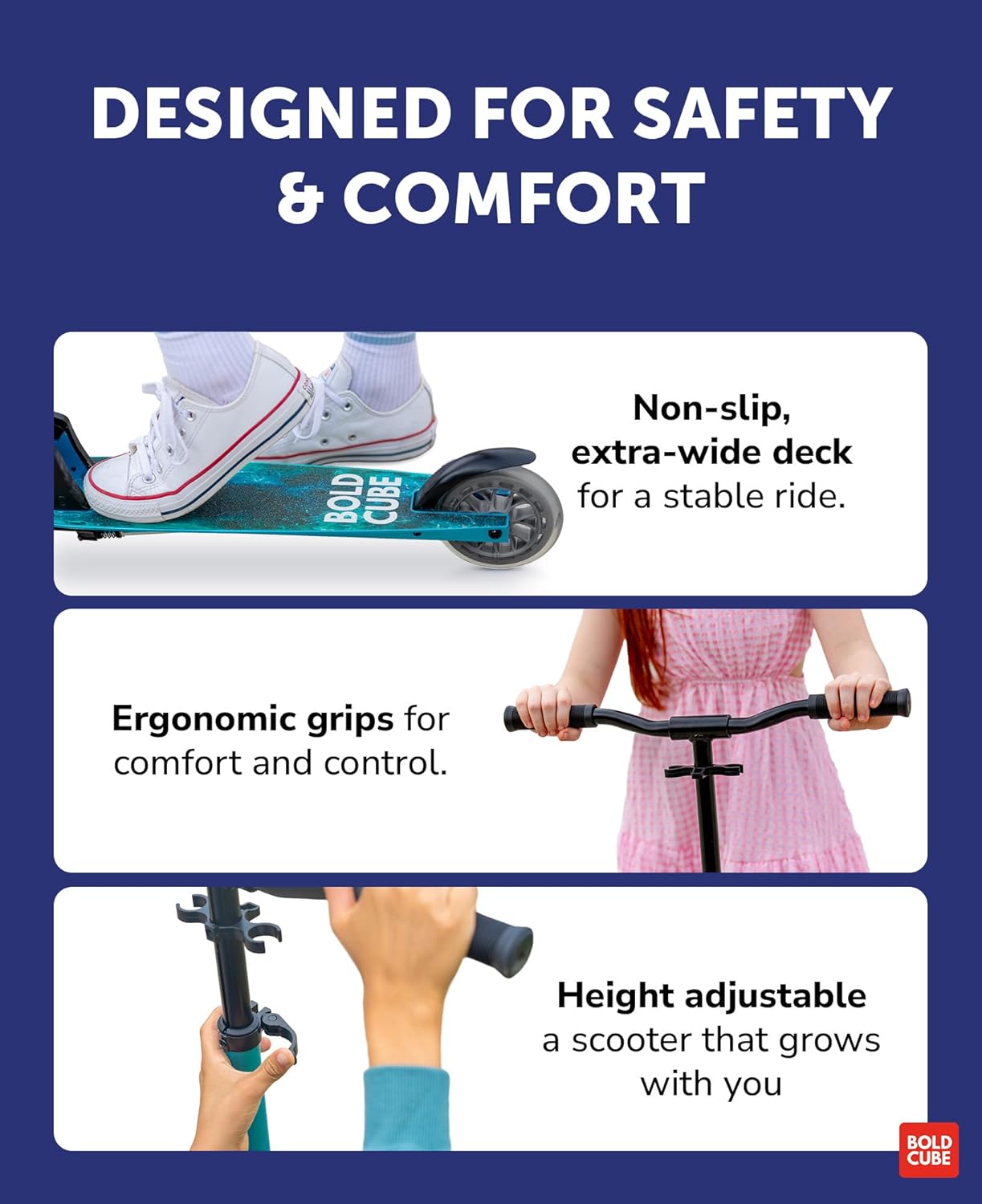 BOLDCUBE Sapphire - Deluxe 2 Wheel Scooter