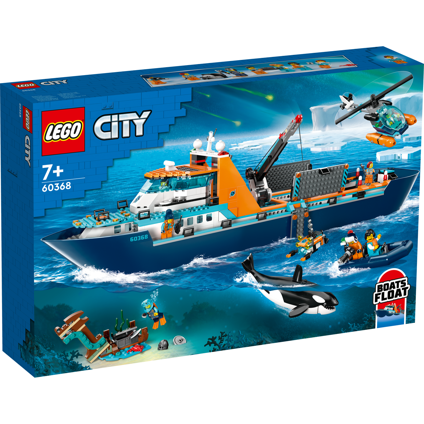 Lego City 60368 Artic Explorer Ship Floatable Toy Boat for Ages 7 & Up