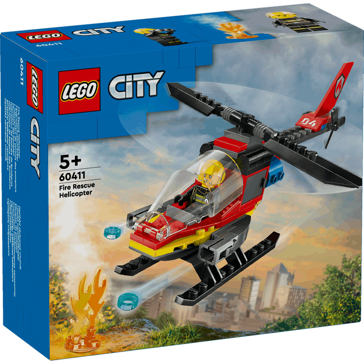 Lego City 60411 Fire Rescue Helicopter Toy Playset for Ages 5 and Up
