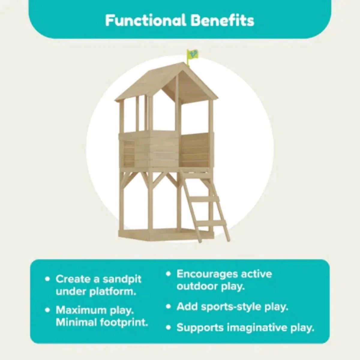 TP Treehouse Set with Slide & Bluey Quadpod Single Swing