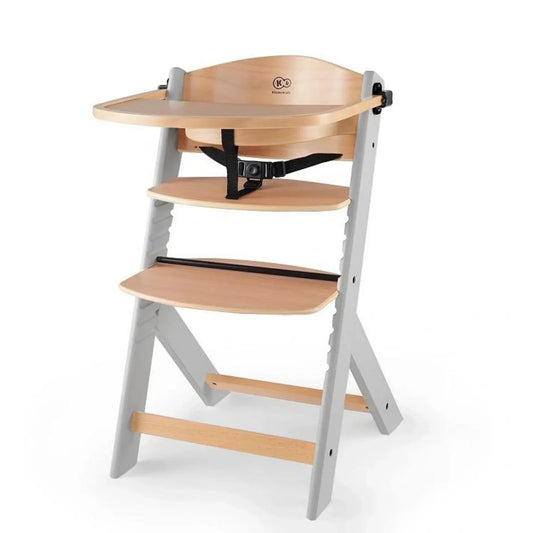 Kinderkraft Enock Wooden Highchair - Wooden Grey