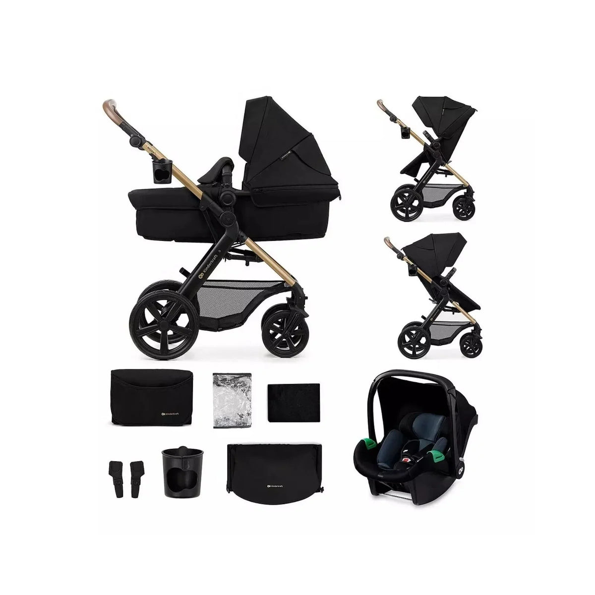 Kinderkraft Moov 2 3-in-1 Travel System - Black