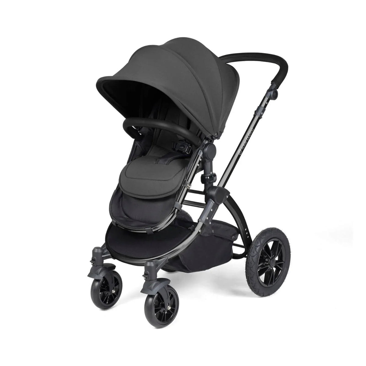Ickle Bubba Stomp Luxe 2 in 1 Pushchair & Carrycot - Black/Charcoal Grey/Black