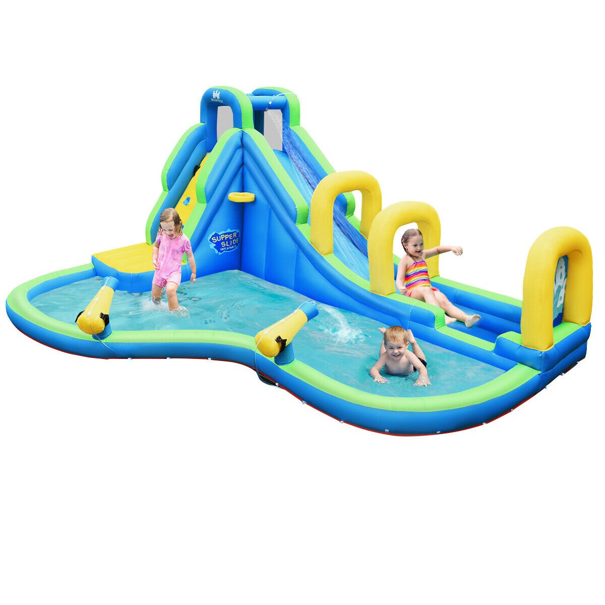 Inflatable Garden Slide with Splash Pool and Water Cannons