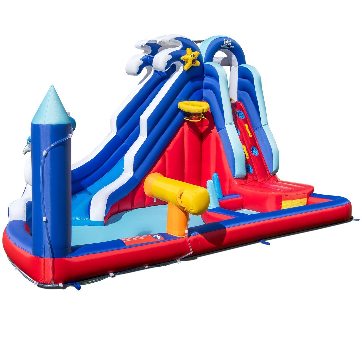 Inflatable Water Park with Climbing Wall and Water Cannon without Blower