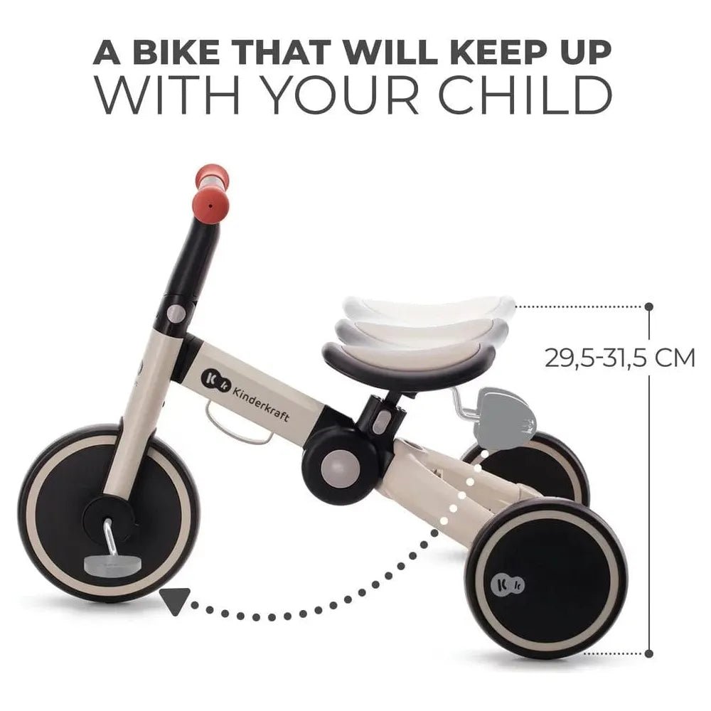 Kinderkraft 4Trike Tricycle - Silver Grey with pedal diagram