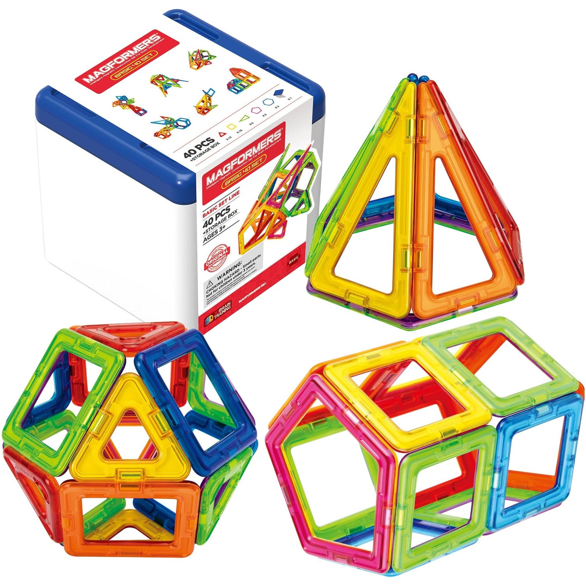 Magformers Construction Toys Basic 42 Piece Set + Storage Box 