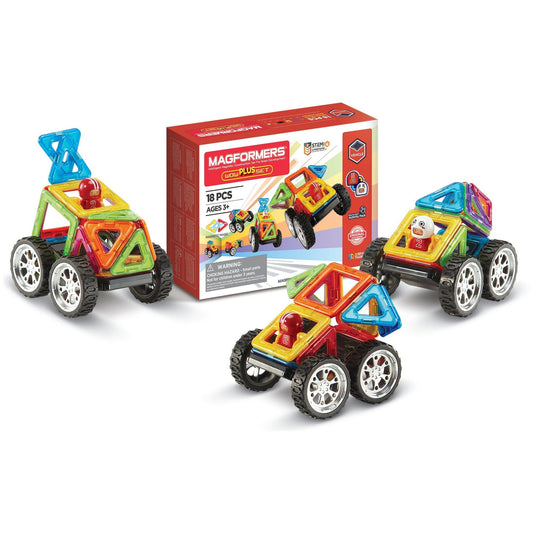 Magformers Construction Toy WOW Plus Cars & Puzzles Set 