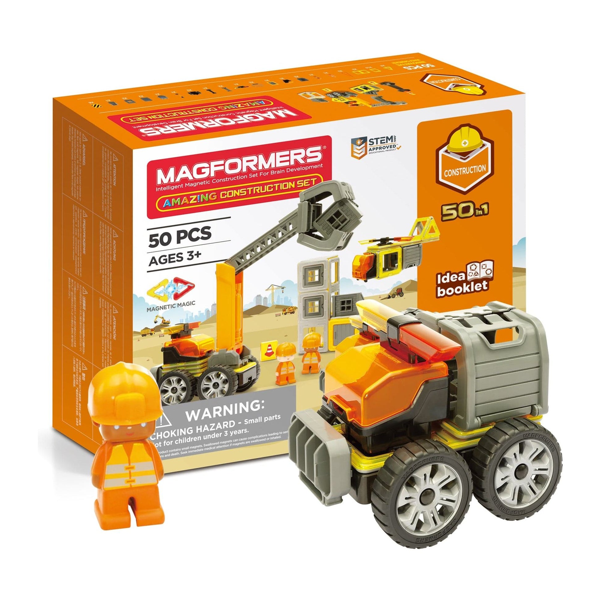 Magformers Amazing Construction 50 Piece Set box and truck