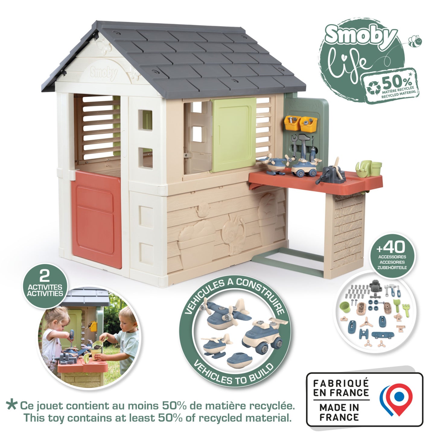 Smoby Life Nature Playhouse & Workshop