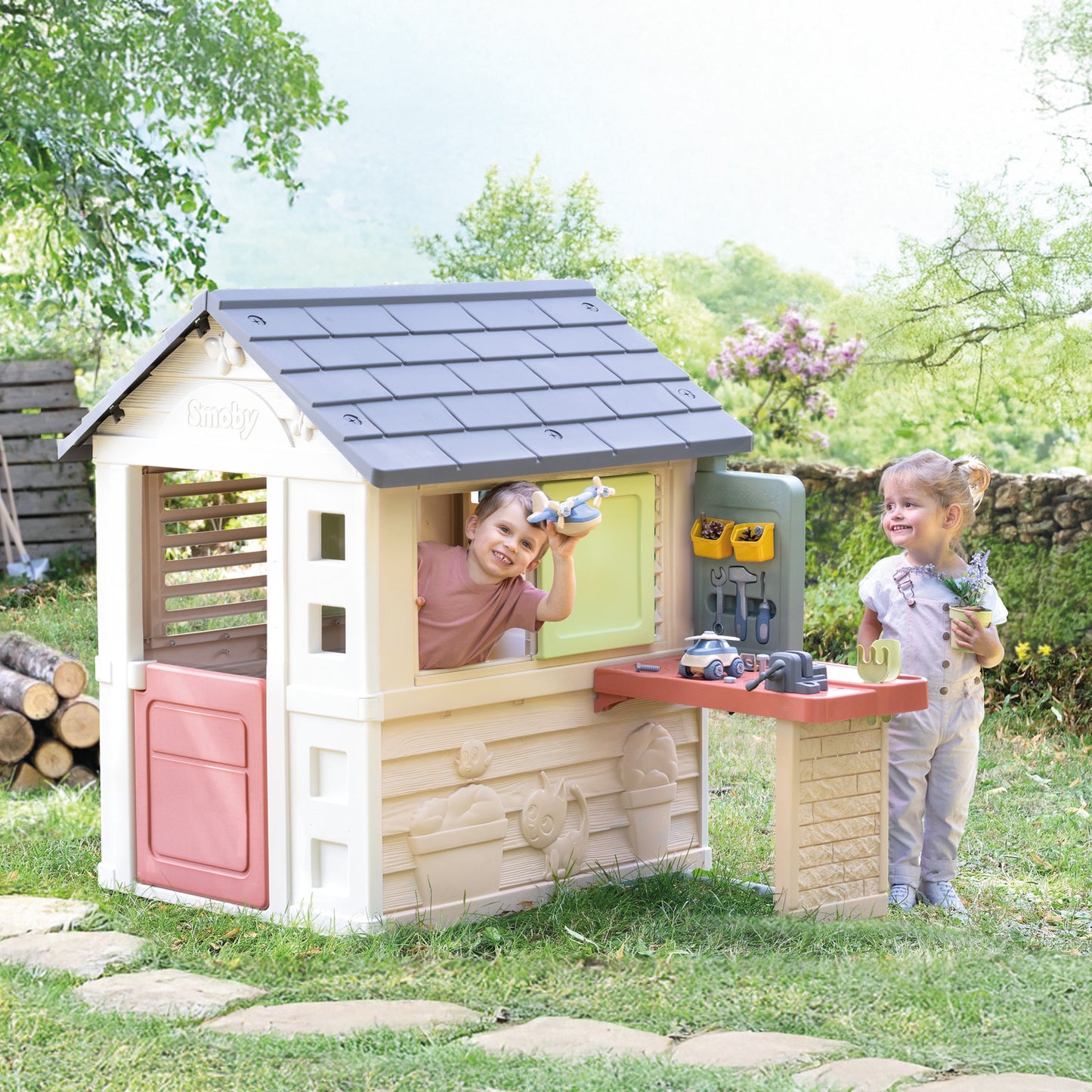 Smoby Life Nature Playhouse & Workshop