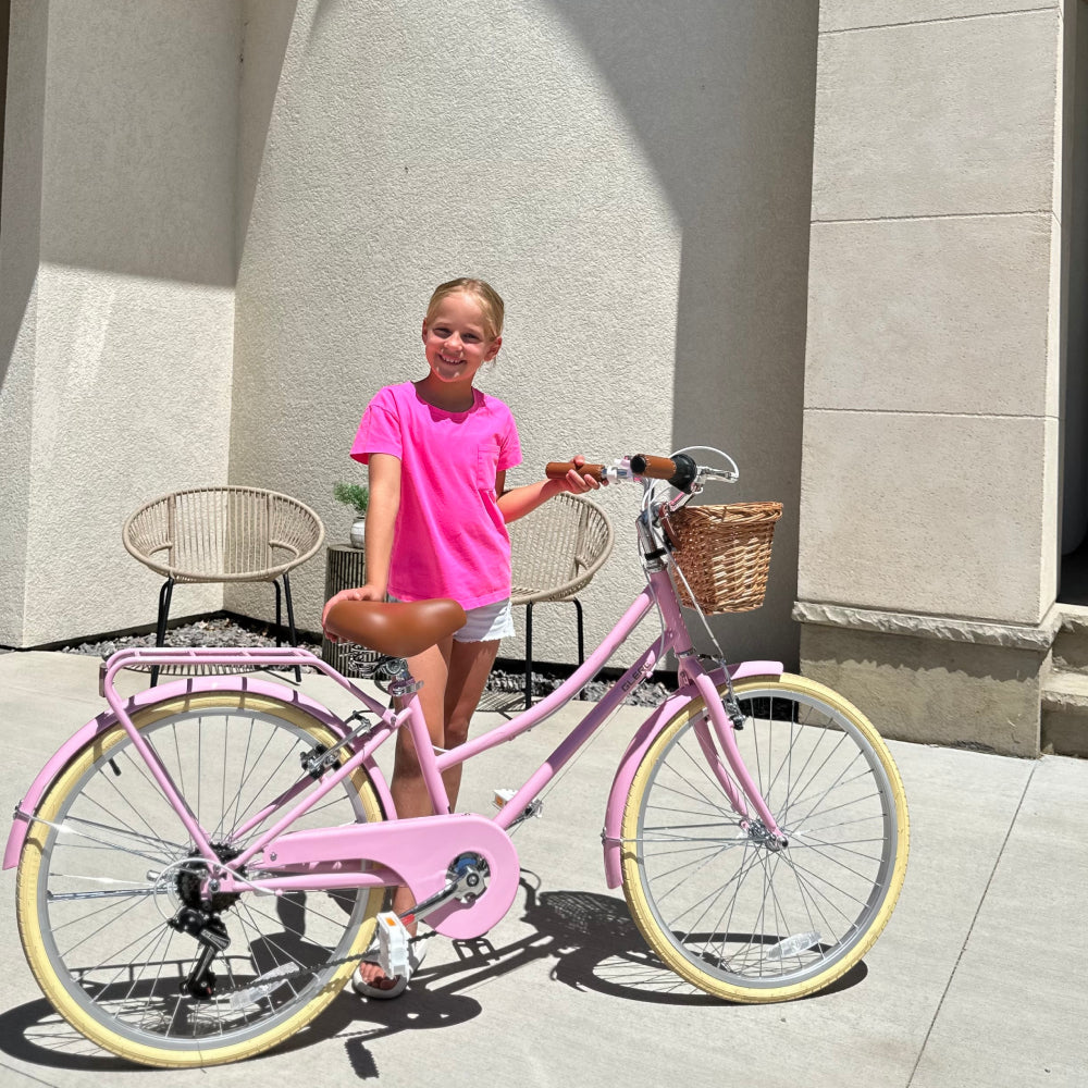 Glerc 24 Inch Beach Cruiser Hybrid Kids Bike (with Rear Rack) - Missy