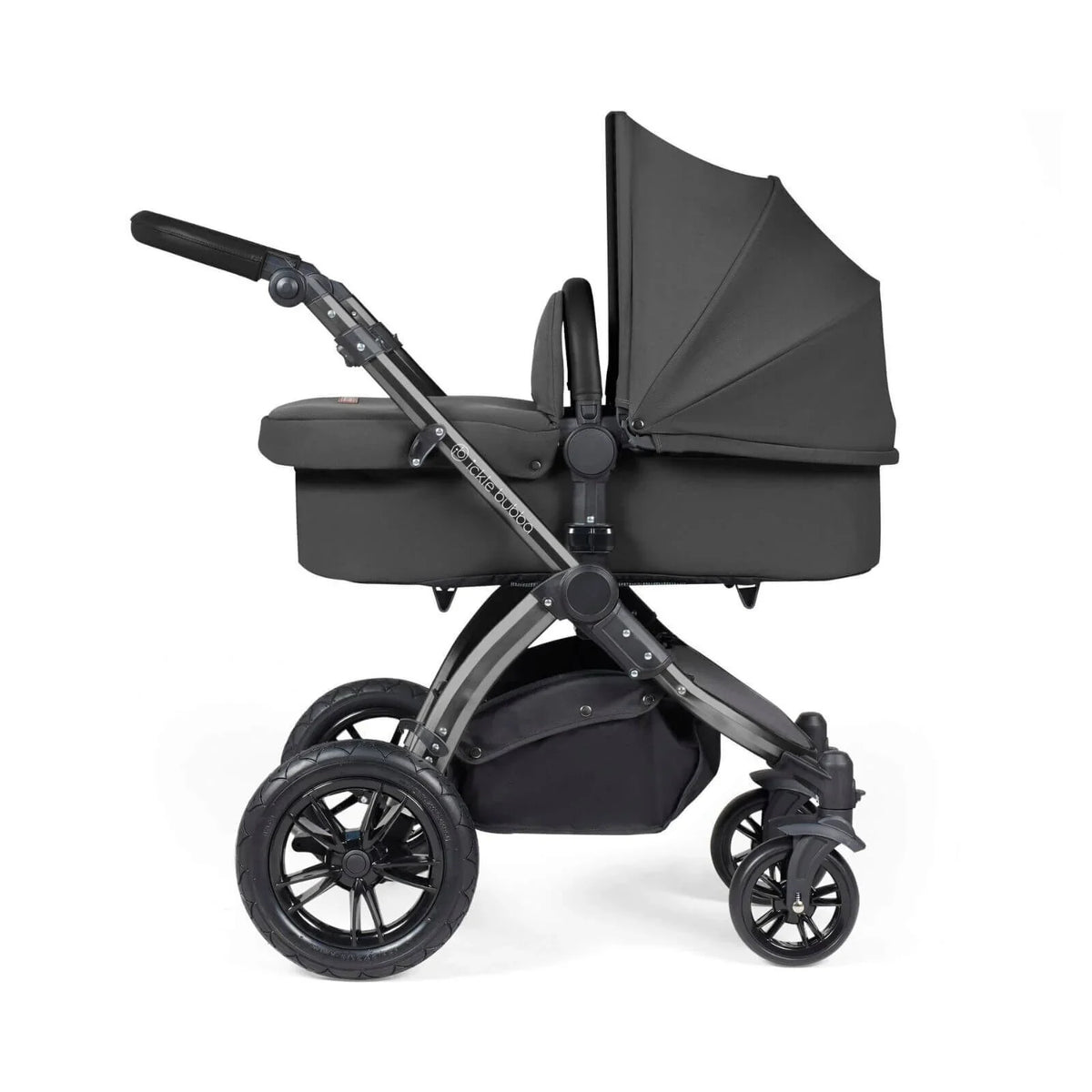 Ickle Bubba Stomp Luxe 2 in 1 Pushchair & Carrycot - Black/Charcoal Grey/Black