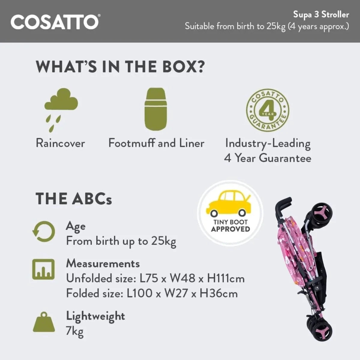Cosatto Supa 3 Stroller - Dusky Unicorn Land