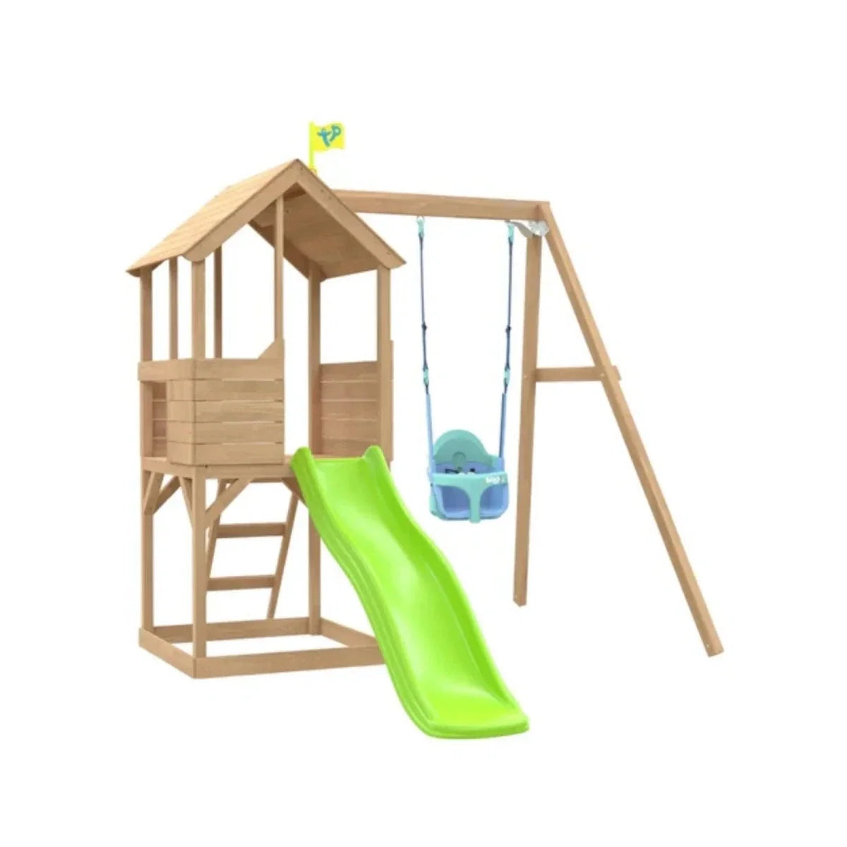 TP Treehouse Set with Slide & Bluey Quadpod Single Swing
