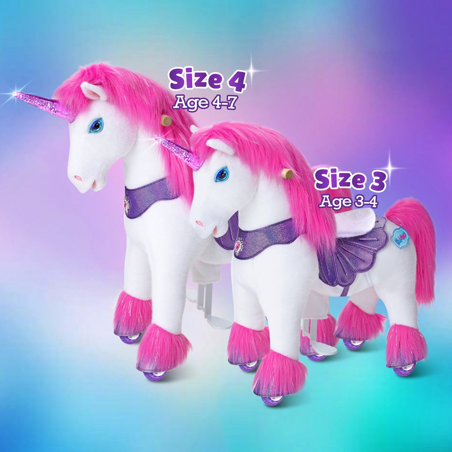 Model Y Pink Unicorn Rideable Toy for Age 3-4