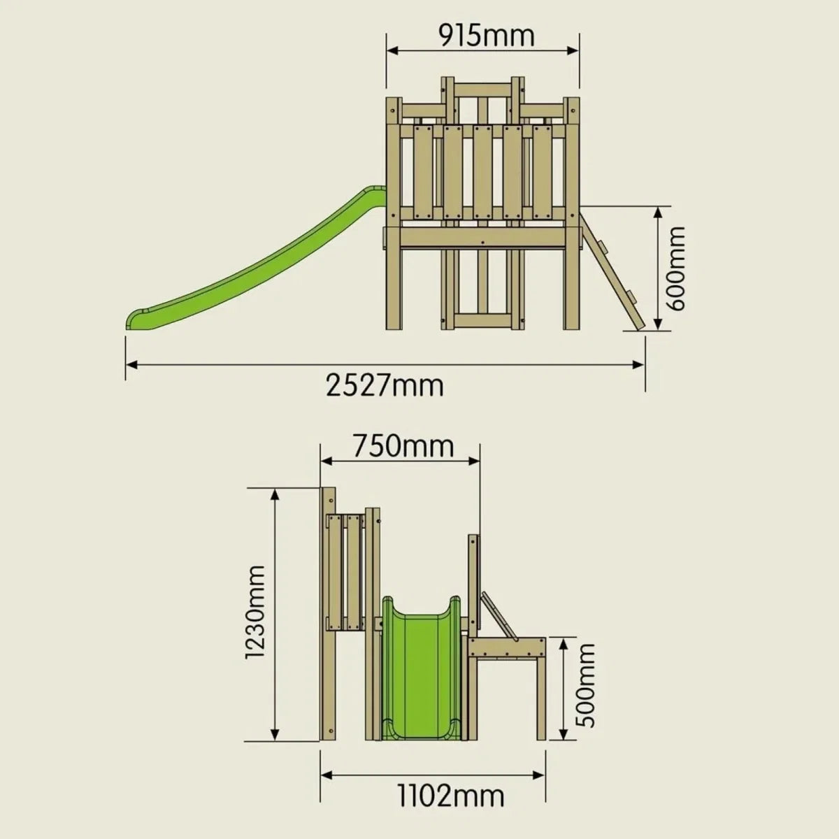 TP Forest Wooden Climbing Frame with Slide