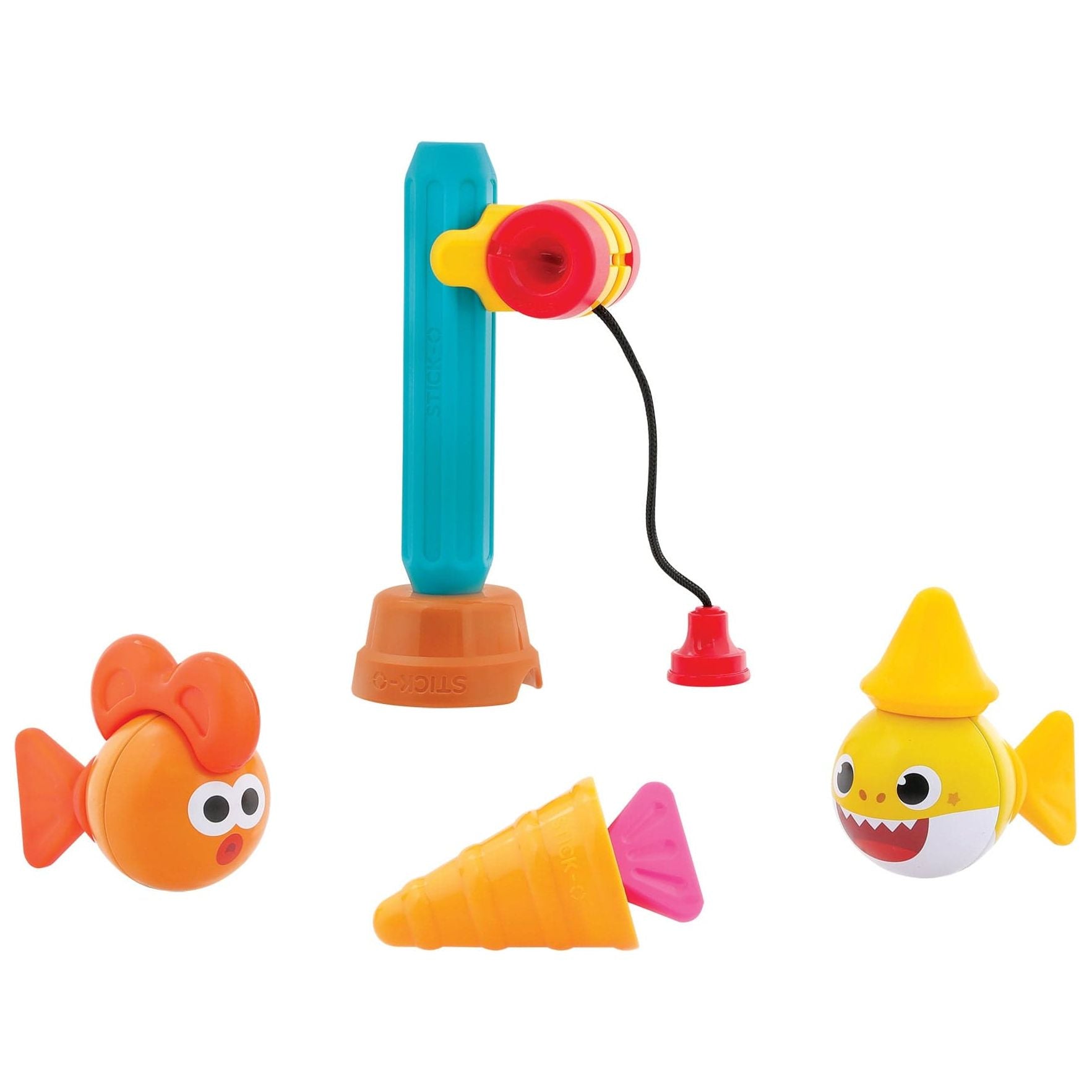 fishing rod and fish from Magformers Stick-O Baby Shark Friends Set 