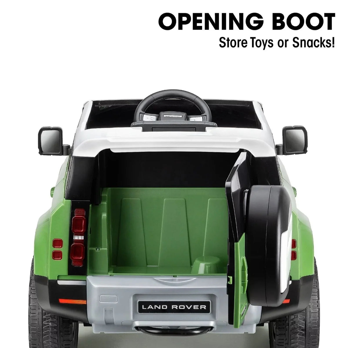 Xootz Land Rover Defender 12V Electric Ride On with Lithium Battery - Green