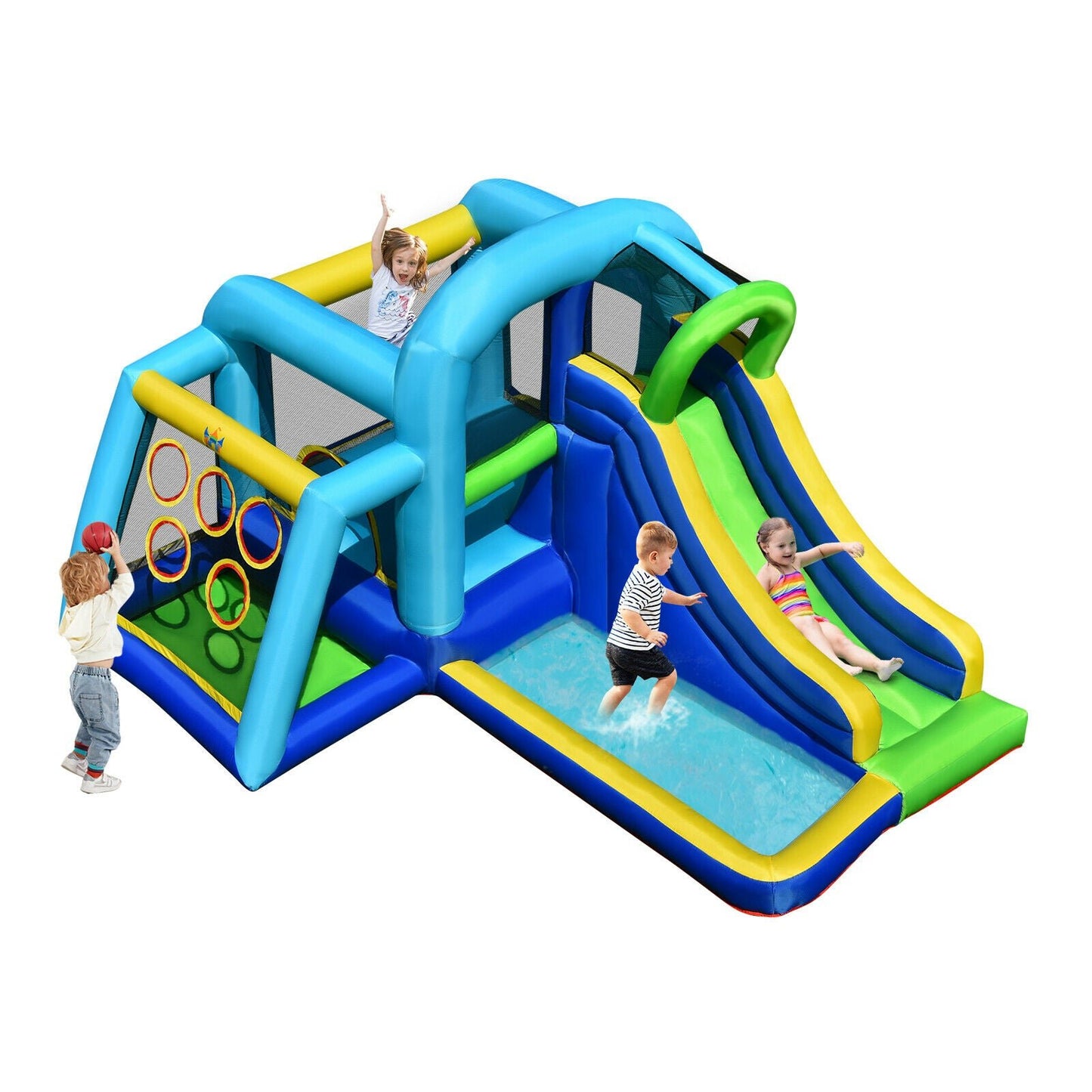 Inflatable Bouncy Castle With Splash Pool, Slide and Ball Pit