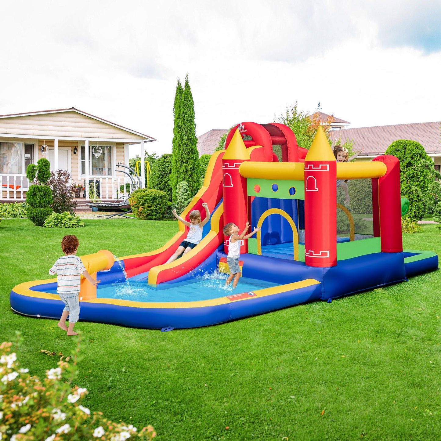 Inflatable Bouncy Castle with Waterslide - without Blower