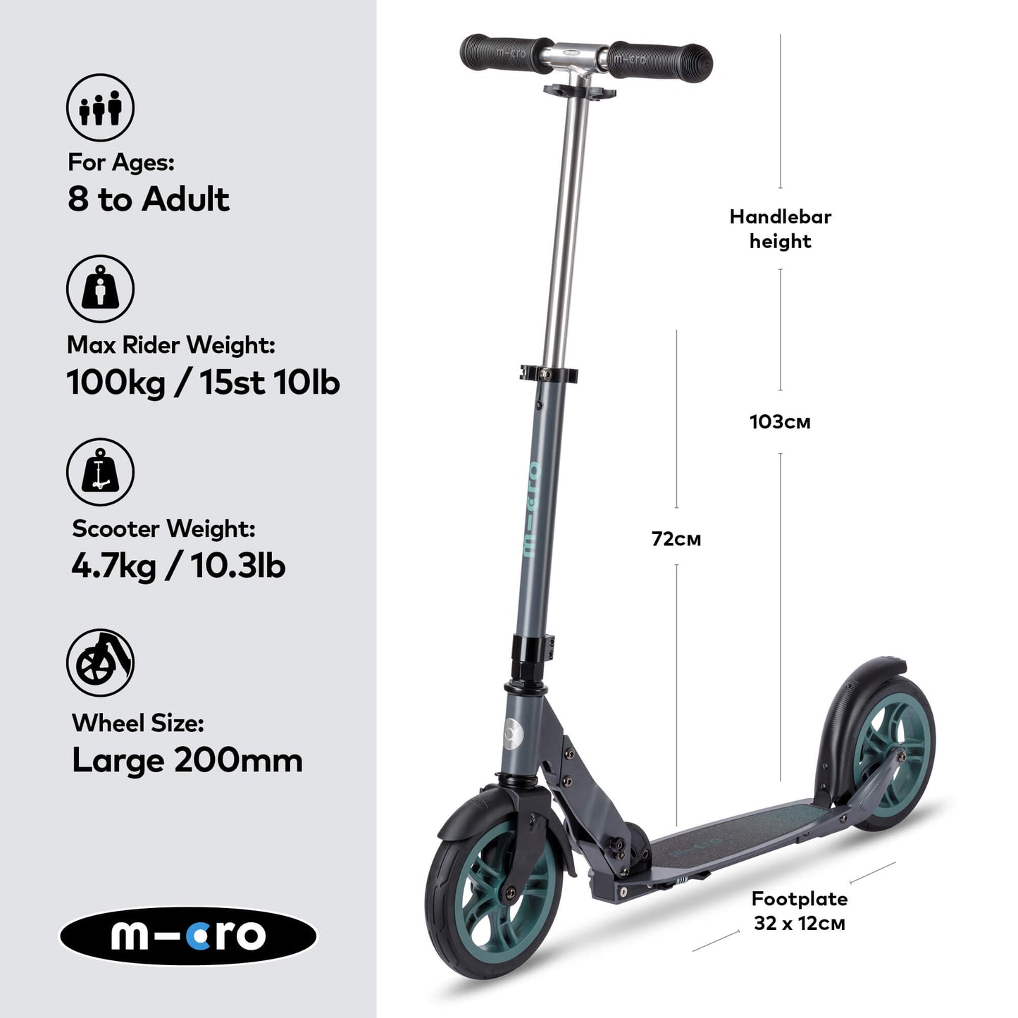 Micro Scooter Classic Grey