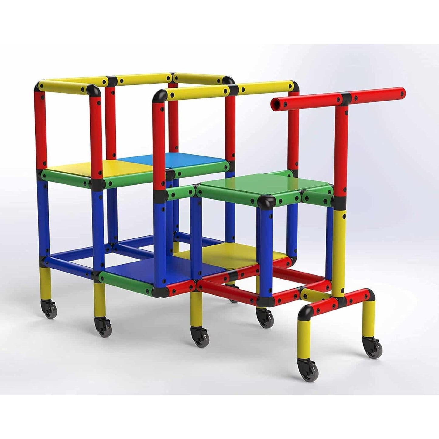 Funphix 467-Piece All-in-1 Climbing Frame Kit - STEM Toy for Kids - Build Climbing Frames, Cars & More!