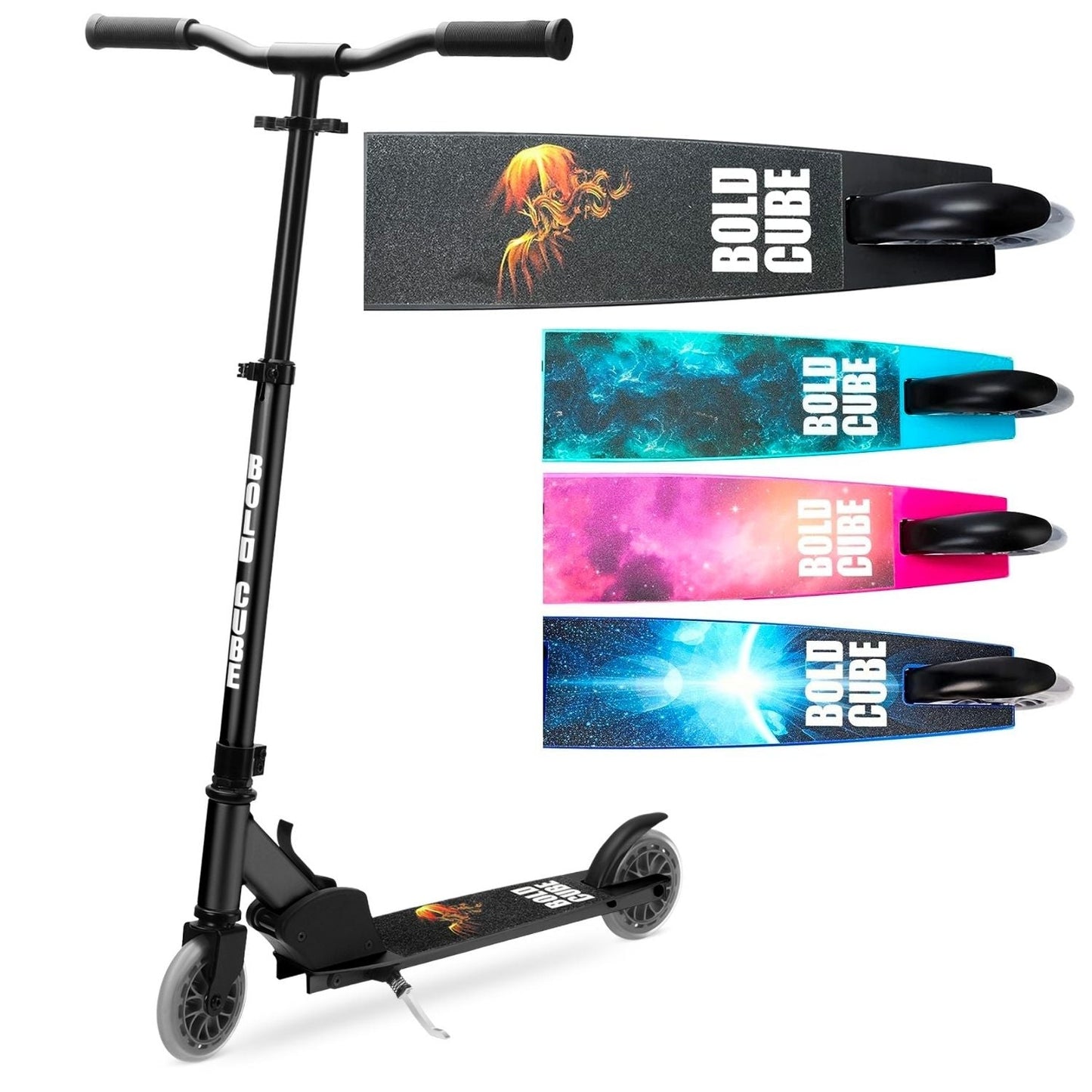 BOLDCUBE Black - Deluxe 2 Wheel Scooter