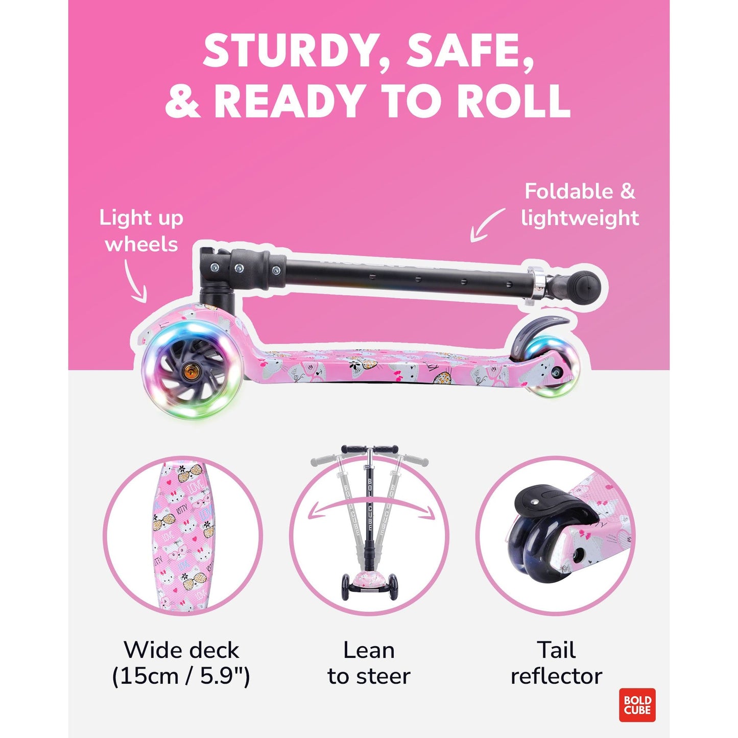 BOLDCUBE Kitty Love - Big 3 Wheel Scooter