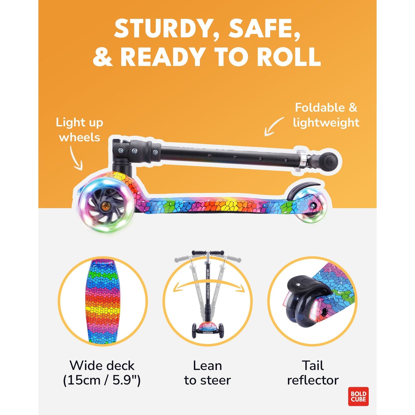 BOLDCUBE Crystal Rubix - Big 3 Wheel Scooter