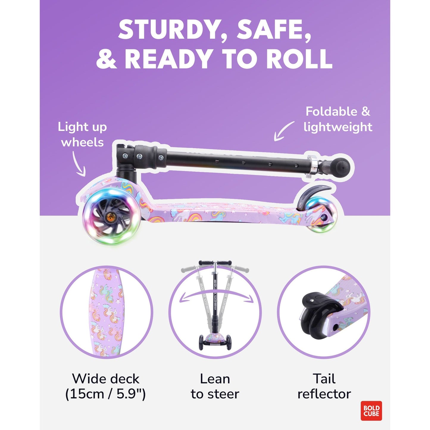 BOLDCUBE Unicorn Land - Big 3 Wheel Scooter