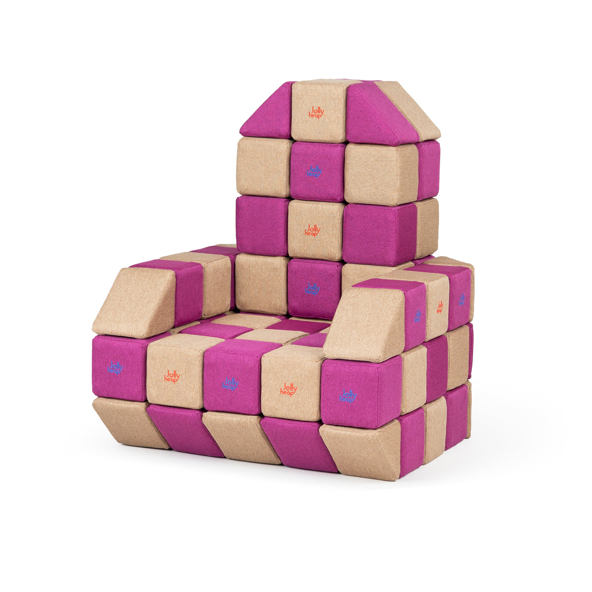 JollyHeap Soft Magnetic Building Blocks - Basic Set (100 Blocks)
