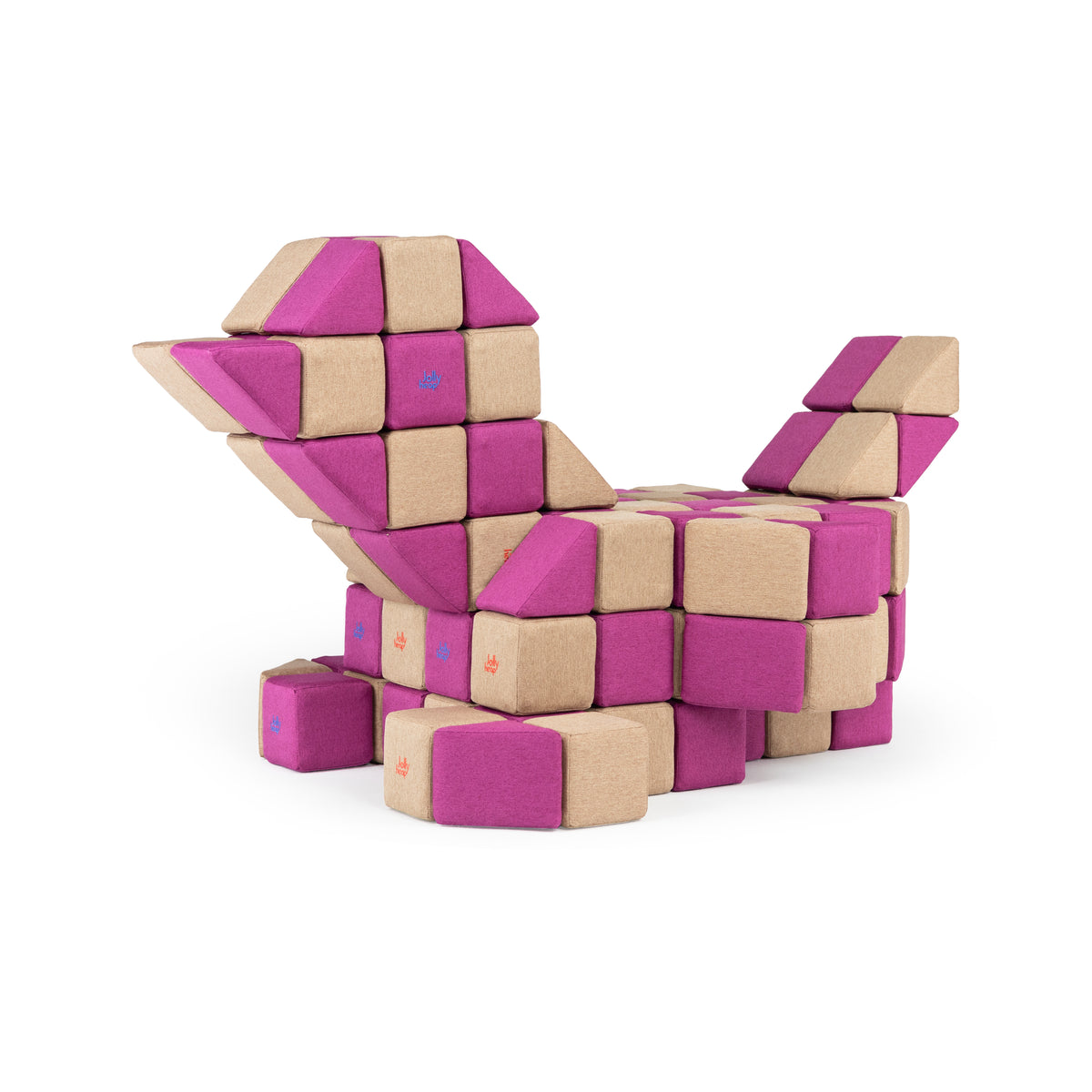 JollyHeap Soft Magnetic Building Blocks - Basic Set (100 Blocks)