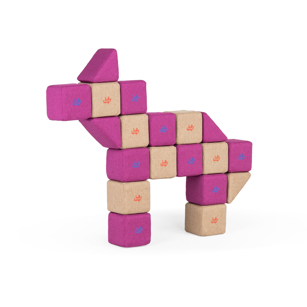 JollyHeap Soft Magnetic Building Blocks - Basic Set (100 Blocks)